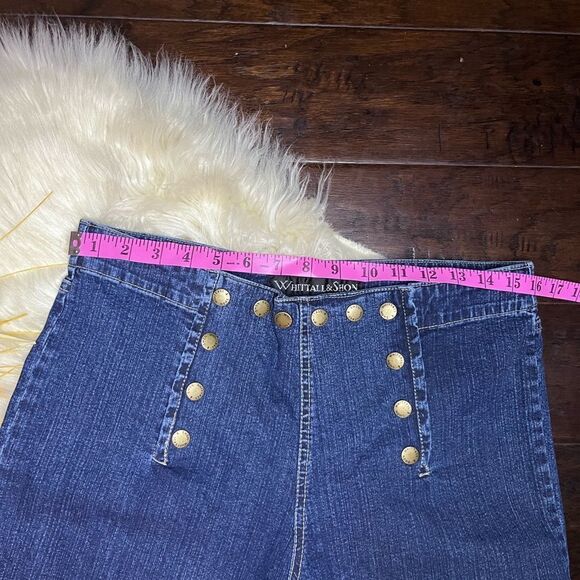 Whittall & Shon high waisted sailor style flare denim jeans sz medium - Picture 3 of 9